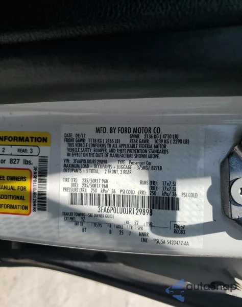 2018 Ford Fusion Se Hybrid from USA, damaged, VIN 3FA6P0LU0JR129898